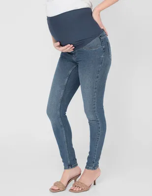 Jeans de maternidad skinny Pieces corte cintura alta para mujer