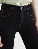 Jeans bota Studio F lavado obscuro corte cadera para mujer
