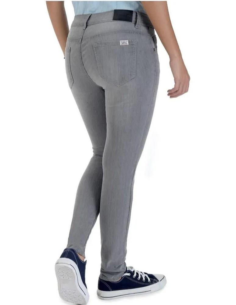 Jeans slim Supply lavado bitono corte cintura para mujer