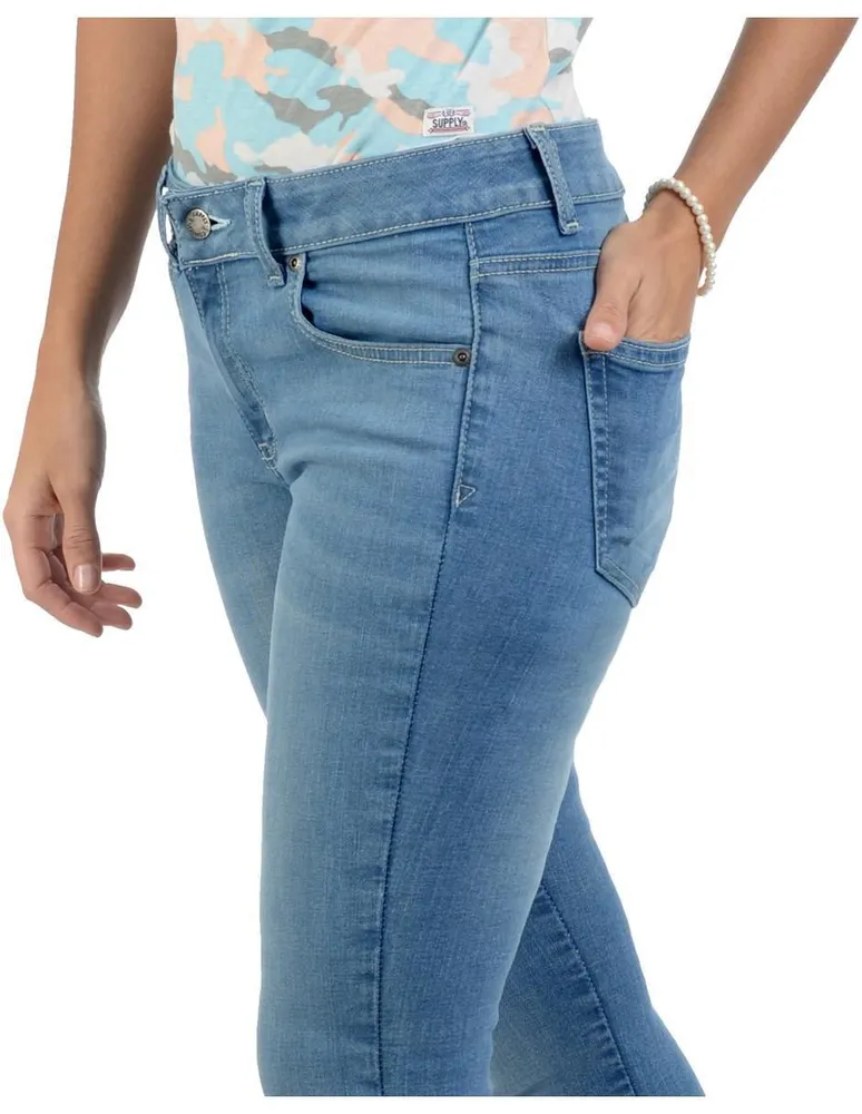 Jeans skinny Supply lavado bitono corte cintura para mujer