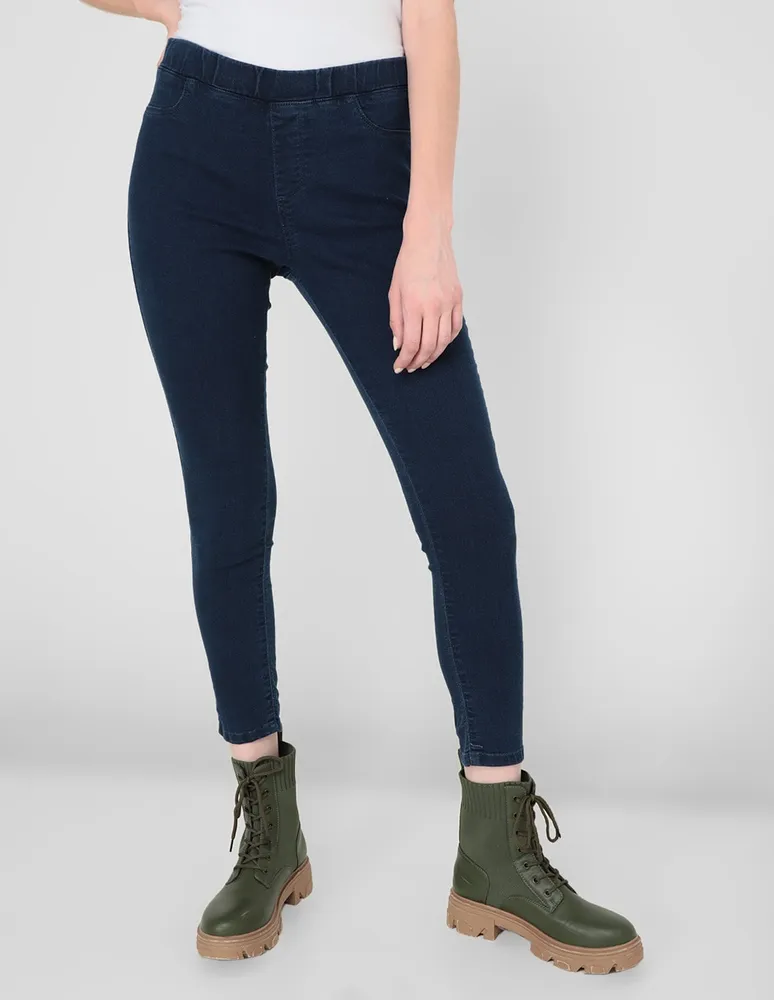 Jeans skinny 365 Essential lavado medio corte cintura para mujer