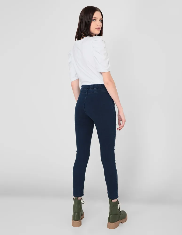 Jeans skinny 365 Essential lavado medio corte cintura para mujer