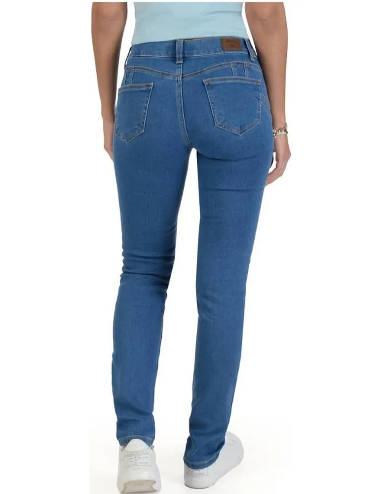 Jeans skinny Supply deslavado corte cintura para mujer