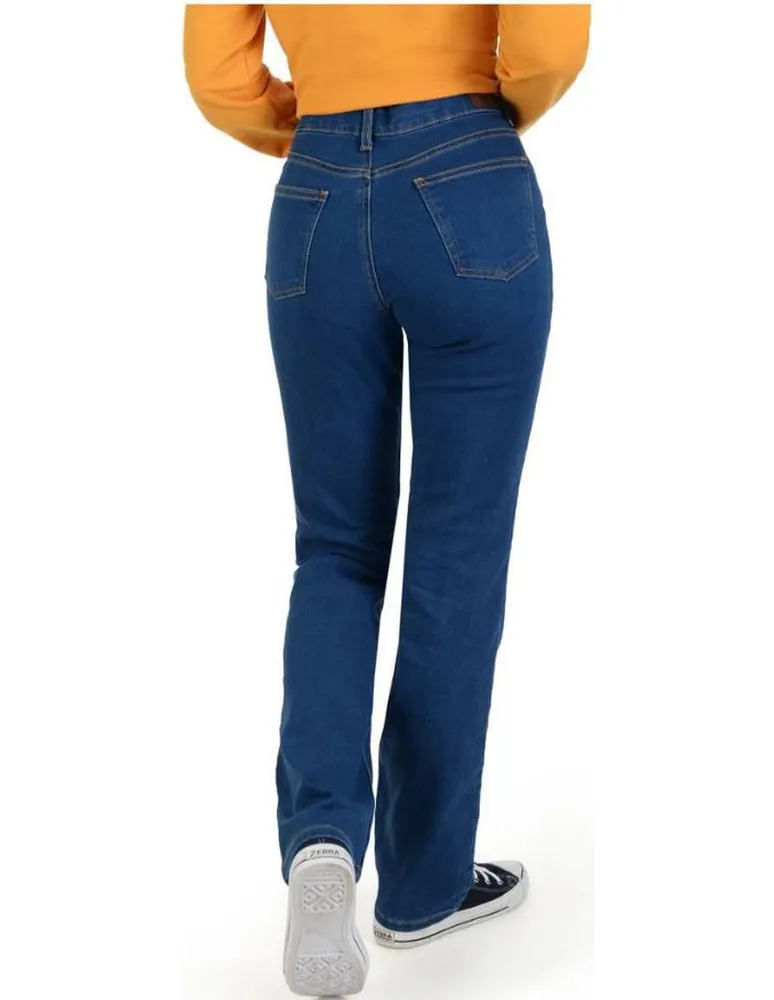 Jeans slim Supply deslavado corte cintura para mujer