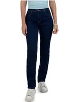 Jeans slim Supply deslavado corte cintura para mujer