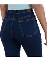 Jeans slim Supply deslavado corte cintura para mujer