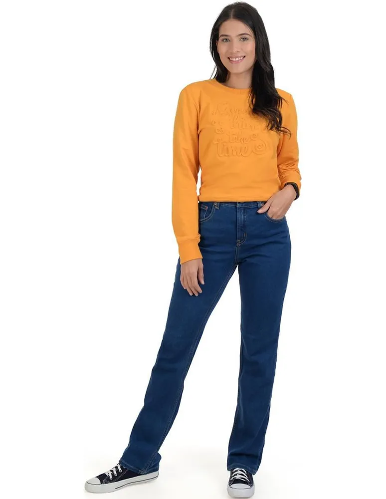 Jeans slim Supply deslavado corte cintura para mujer