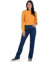 Jeans slim Supply deslavado corte cintura para mujer