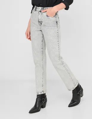 Jeans mom Vero Moda lavado desgastado corte cintura para mujer