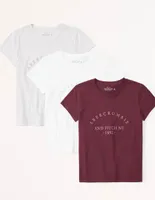 Set de playera Abercrombie & Fitch cuello redondo para mujer