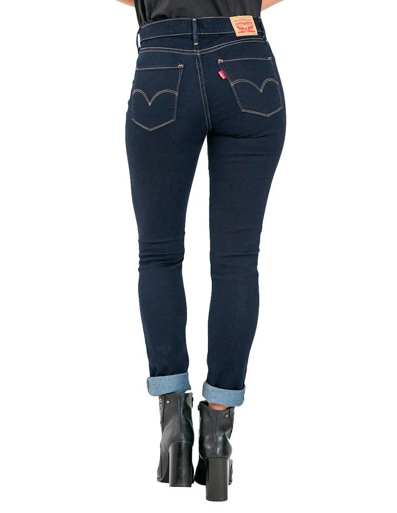 Jeans skinny Levi's 711 lavado medio corte cadera para mujer