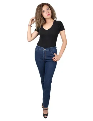 Jeans slim 365 Essential lavado obscuro corte cintura para mujer