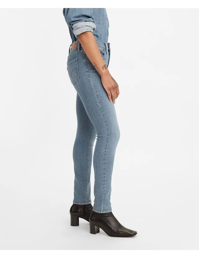 Jeans straight Levi's 314 lavado obscuro corte cintura para mujer