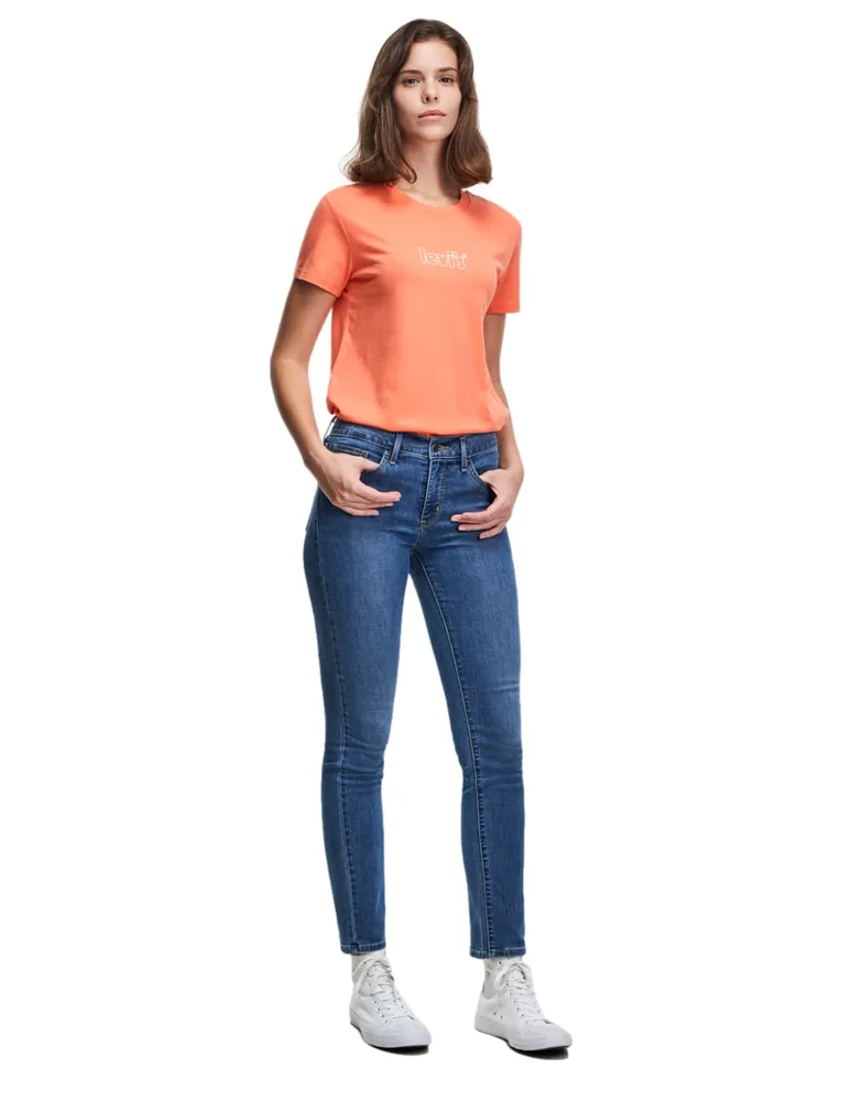 Jeans slim Levi's 312 lavado medio corte cintura para mujer