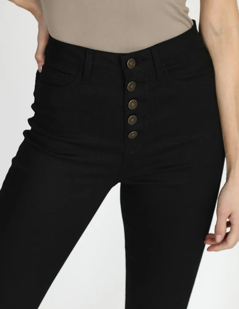 Jeans skinny Opp's lavado obscuro corte cintura alta para mujer