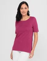 Playera manga corta Chico's cuello redondo para mujer