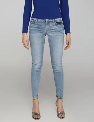 Jeans skinny Guess lavado claro corte cadera para mujer