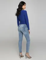 Jeans skinny Guess lavado claro corte cadera para mujer