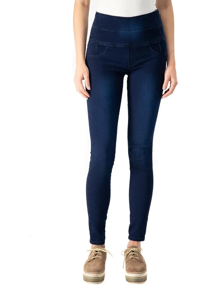 Jeans skinny Ivonne lavado medio corte cintura alta para mujer