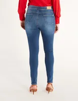 Jeans skinny Julio deslavado corte cintura para mujer