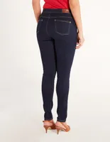 Jeans skinny Julio lavado obscuro corte cintura para mujer