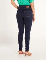 Jeans skinny Julio lavado obscuro corte cintura alta para mujer