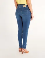 Jeans skinny Julio deslavado corte cintura alta para mujer