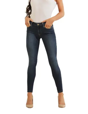 Jeans skinny Guess lavado medio corte cintura para mujer