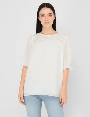 Blusa Calvin Klein manga al codo para mujer