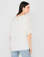 Blusa Calvin Klein manga al codo para mujer