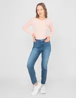 Jeans skinny Calvin Klein deslavado corte cintura para mujer