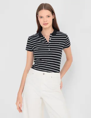 Playera tipo polo Tommy Hilfiger a rayas para mujer