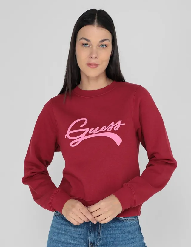 Guess sudadera chica logo pecho y manga varios colores