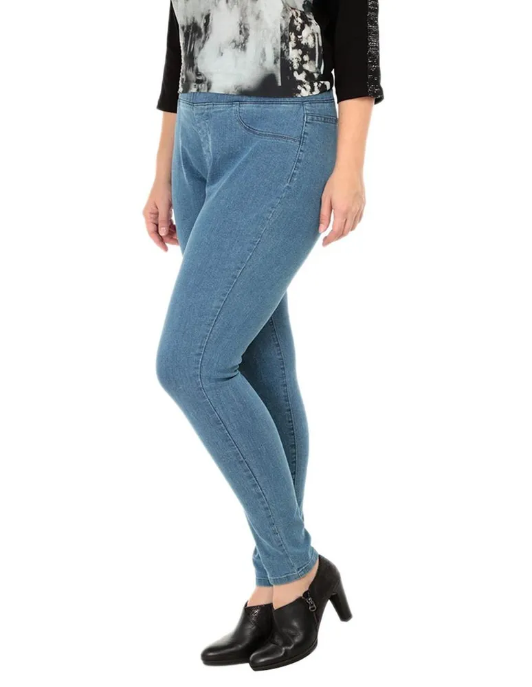 Jegging skinny 365 Essential lavado obscuro corte cintura para mujer