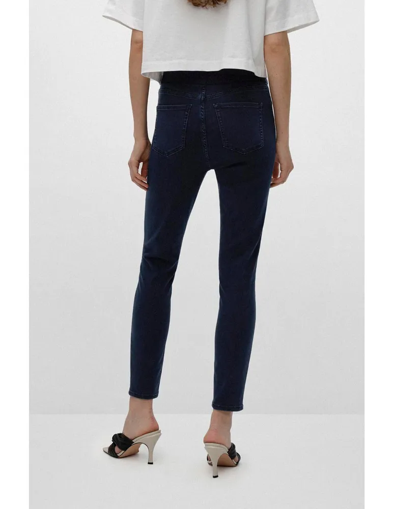 Jeans slim HUGO lavado obscuro corte cintura para mujer