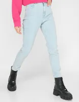 Jeans slim Hugo lavado claro corte cintura para mujer