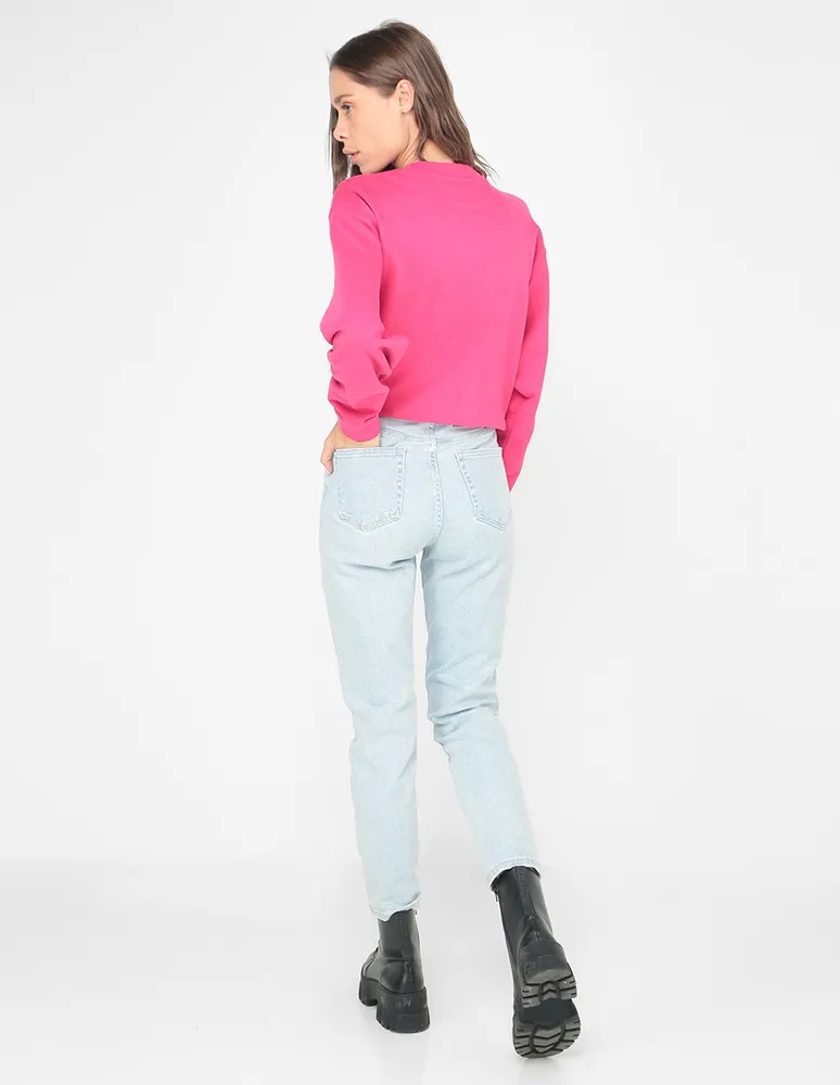 Jeans slim Hugo lavado claro corte cintura para mujer