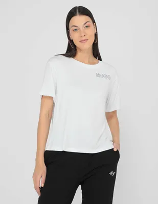 Playera manga corta HUGO cuello redondo para mujer