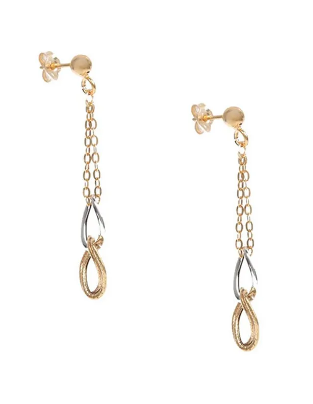 UNOAERRE Aretes largos Unoaerre de oro amarillo 14 k