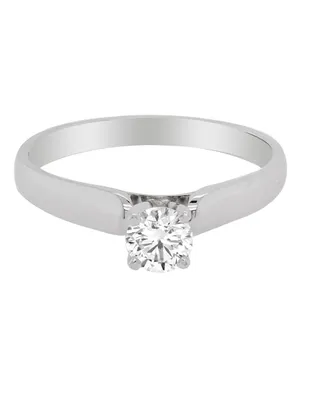 Anillo solitario Valessa 14 k de oro blanco con diamante