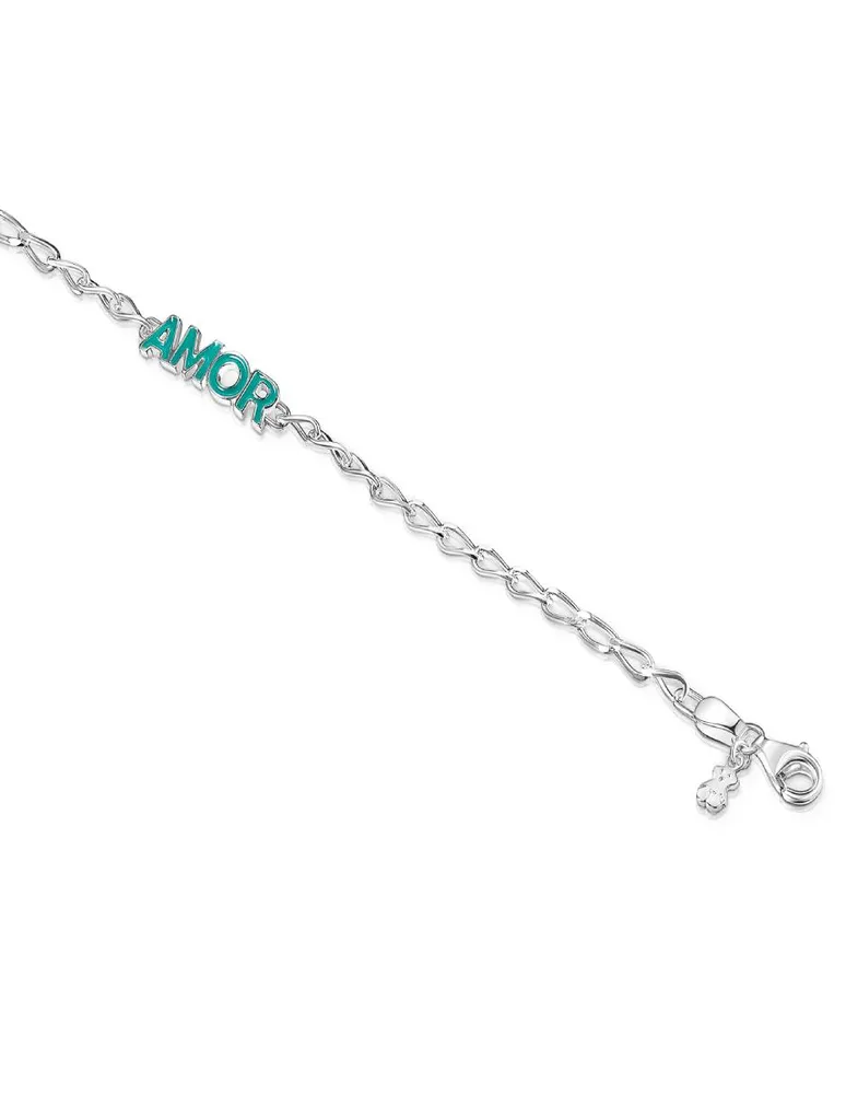 Pulsera Tous de plata con acabado esmaltado