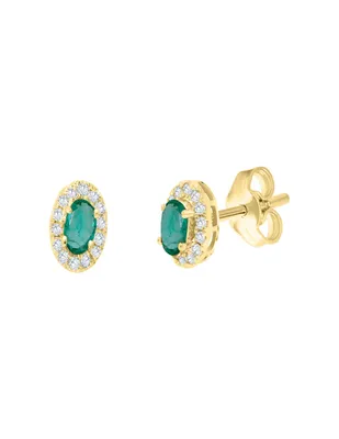 Aretes Broquel Valessa Primavera Verano de oro 14 k diamante