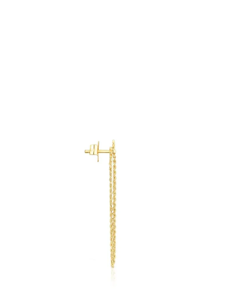 Aretes largos Lusso de oro amarillo 14 k