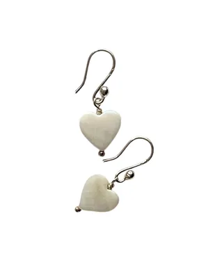 Aretes de corazón E&N Cherny de plata P925 madre perla