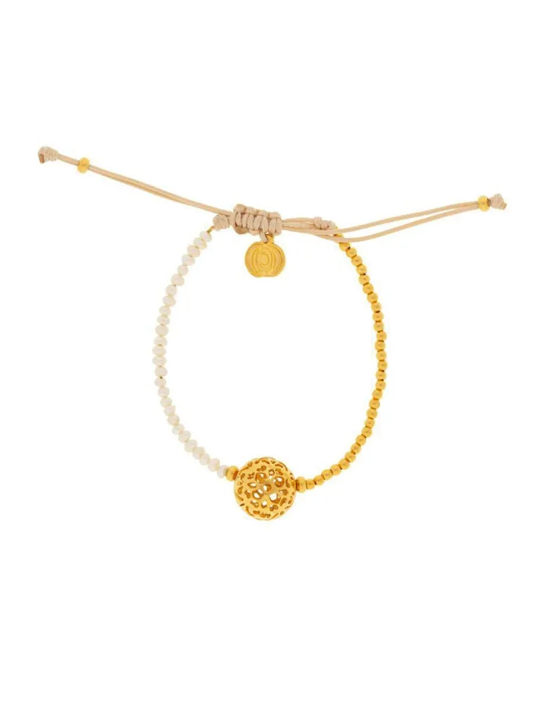 Pulsera Ablime Joyería Perlas con acabado baño de oro