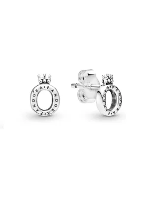 Aretes de plata P925 Pandora Corona O pulido