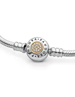 Pulsera Pandora de plata Signature con acabado lustre