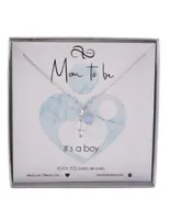 Collar Mom To Be Boy plateado