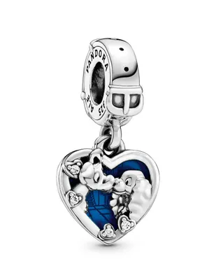 Charm de corazón Pandora de plata zirconia cúbica