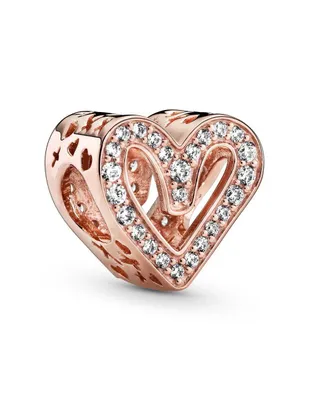 Charm de corazón Pandora de plata zirconia cúbica